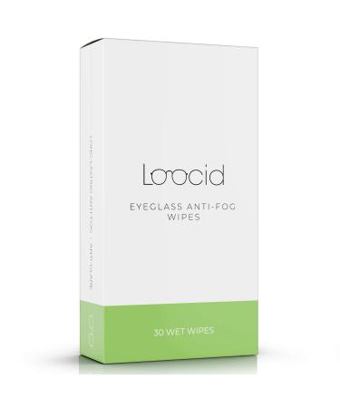 Loocid Anti Fog Wipes for Glasses (30 Count) - Lens Cleaner Wipes for Eyeglasses, Goggles, Face Shields, Cameras, Screens, Phones - Pre-Moistened and Individually Wrapped Eye Glass Cleaning Wipes Kit 30 Count (Pack of 1)
