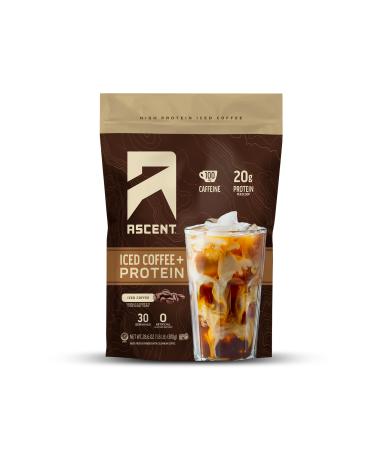 Ascent Iced Coffee Protein Powder - High Protein Coffee Powder 20 g Protein & 100 mg Caffeine - 30 Servings Iced Coffee 1.75 Pound (Pack of 1)