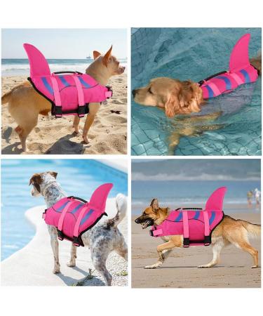 Doglay Shark Mermaid Dog Life Jacket for Small to Large Dogs | Adjustable Pet Life Vest with Rescue Handle | Strong Buoyancy for Swimming - X-Large - Pink - Buy Online on GoSupps.com