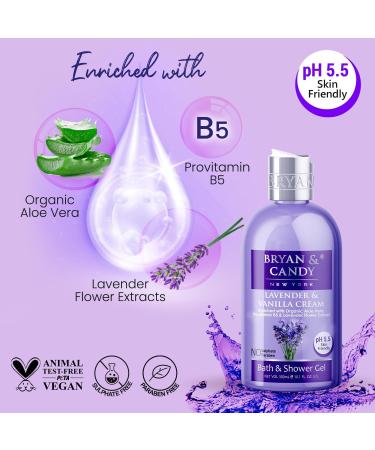 Buy Lavender and Vanilla Shower Gel 300ml | Soothing Aloe Vera & Essential Oils | International Shipping Available - Buy Online on GoSupps.com