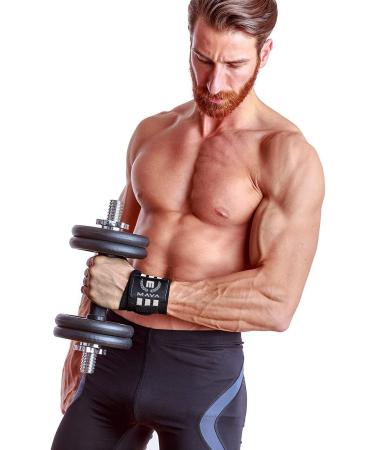 Mava Sports Double-Stitched Support Weightlifting Wrist Wraps - 18 Black/White - Buy Online on GoSupps.com