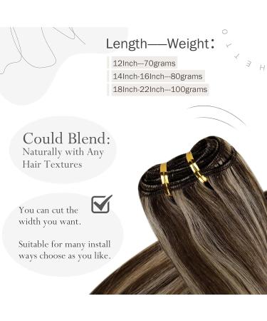 Buy Hetto Tressen Extensions - Real Hair Brown Highlights Dark Brown & Red Blonde #4/27 80g 35cm | Best International Shipping - Buy Online on GoSupps.com