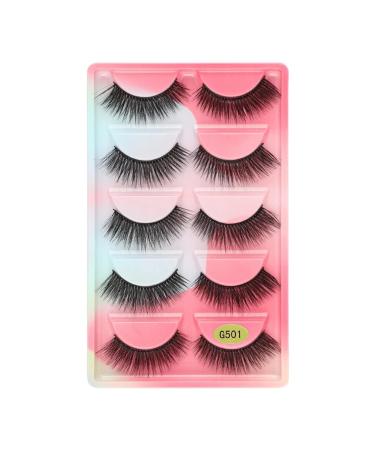 UAMOU 2-50 Boxes Eyelashes faux mink lashes natural 3d mink eyelashes volume false lashes in bulk cilios Cheerfully (Color : 5 Pairs G501CS Size : 2 Boxes)