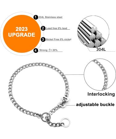 Adjustable Stainless Steel Dog Collar | P-Chain for Walking | Durable Large (L - 59cm / 23.2in) | International Shipping - Buy Online on GoSupps.com