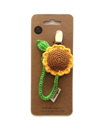 Cheengoo Organic Hand Crocheted Pacifier Clip - Sunflower