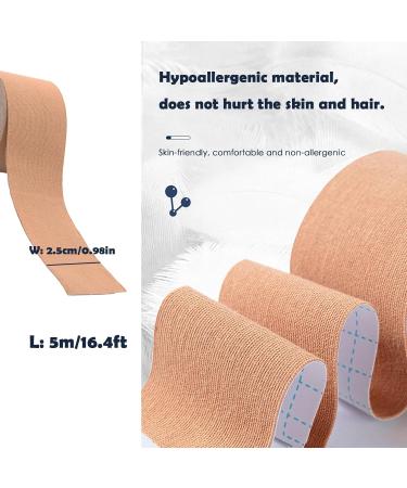 2 Rolls Kinesiology Tape - Waterproof Athletic Tape for Pain Relief & Joint Support | 20 Precut Strips | Muscle Injury Prevention (Beige - Buy Online on GoSupps.com