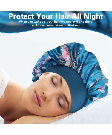 Satin Bonnet for Sleeping - 4 Pack Large Silk Bonnets for Black Women - Elastic Soft Band for Hair Care - Buy Online on GoSupps.com