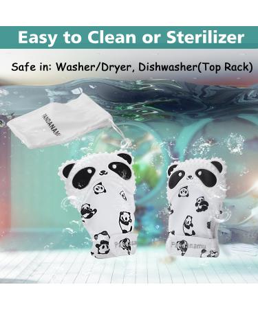 BPA-Free Panda Teething Mitts - Infant Teething Toy with Travel Bag (1 Pair) - Buy Online on GoSupps.com