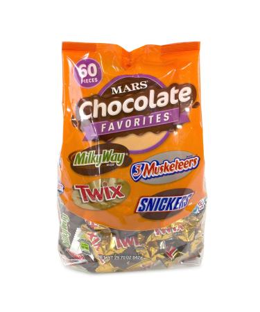 Mars Fun Size Variety Mix 29.7 oz 60 pcs Great For Birthday Parties & Halloween