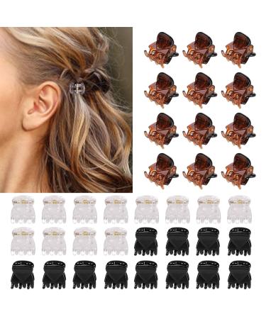 Semjikoy 36 Pcs Mini Hair Clips Small Jaw Clips Suitable for Adults and Children Can be Used for Hairstyle Design Mix of Three Colours