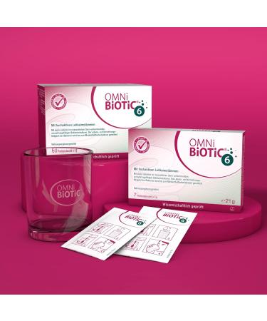 Omni Biotic 6 - 60 Sachets (180g) | Vegan Gluten-Free Lactose-Free Probiotic Powder with 6 Billion CFU per Dose | Daily Wellness Support - Buy Online on GoSupps.com