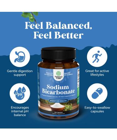 High Purity Sodium Bicarbonate Capsules for Digestive Health Support & pH Balance - 650mg - Delayed Release Gastric Support for Stomach Discomfort - Bicarbonato De Sodio - Easy to Swallow - 120 Ct 120 count (Pack of 1) - Buy Online on GoSupps.com
