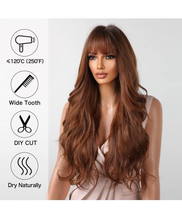 Shop Long Ombr Brown Curly Wigs for Black Women | Synthetic Curly & Ponytail Cosplay Wig | Naturally Looking Wavy Hair - Buy Online on GoSupps.com