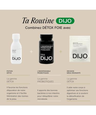 DIJO - Detox Liver - Draining and Eliminating Toxins - Milk Thistle Rosemary Desmodium and Chrysantellum Extract - 50 Gastro-Resistant Capsules - Vegan - Made in France - Buy Online on GoSupps.com