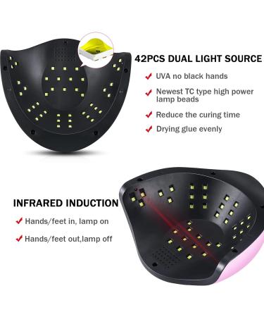 Sunrich UV Gel Nail Lamp 120W - Fast Nail Dryer for Gel Polish Curing 4 Timers Portable Handle Large Space Automatic Sensor - Pink - Buy Online on GoSupps.com