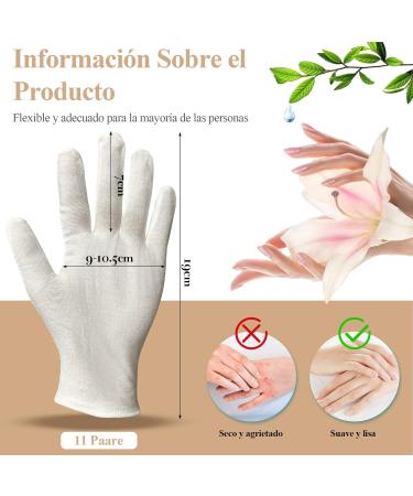 Zykort Reusable Cotton Gloves - 11 Pairs White Moisturizing Gloves for Dry Hands Eczema & Jewelry Inspection - Buy Online on GoSupps.com
