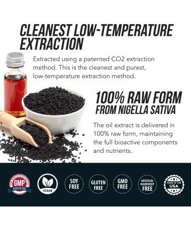 Black Seed Oil Capsules - 5% Thymoquinone - 500mg per Capsule - Raw Form Vegan - 60 Capsules - Buy Online on GoSupps.com
