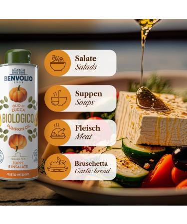Benvolio Pumpkin Seed Oil 250ml - 100% Natural & Pure Cold Pressed | Hair Skin & Prostate Health | Perfect for Salads Soups & Care - Buy Online on GoSupps.com