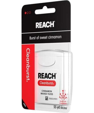 REACH Cleanburst Waxed Floss Cinnamon - 55 Yards (Pack of 12) | International Shipping Available - Buy Online on GoSupps.com