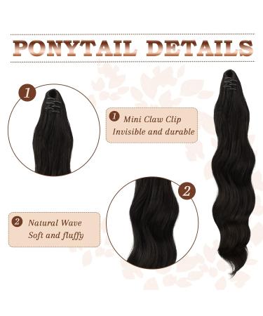 50 cm Fine Ponytail Extensions Clip - Darkest Brown Braid Hair Extensions for Women - Buy Online on GoSupps.com