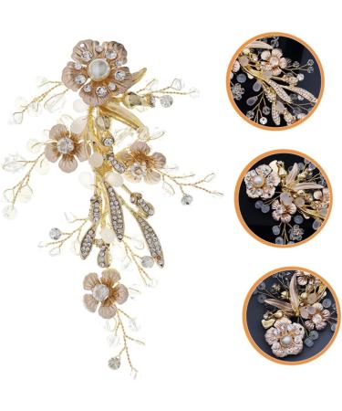 Beaupretty bridal hairpin bride hair clip flower hair clip rhinestone headpiece bridal hair hair barrettes for women hair for women wedding bride hair Wedding - Buy Online on GoSupps.com