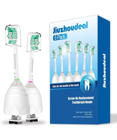 6-Pack Replacement Toothbrush Heads for Philips Sonicare E-Series - Compatible with Essence, Elite, Advance CleanCare Electric Toothbrushes | HX7022/66 | White - Buy Online on GoSupps.com