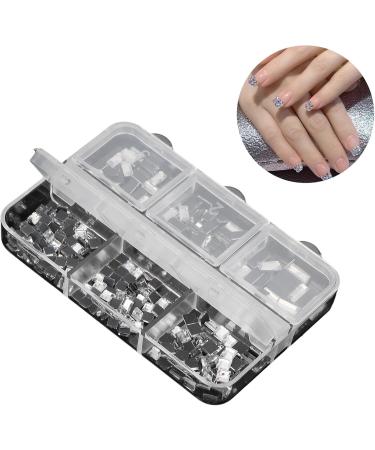 6 Grid Box Nail Art Stickers Square Rectangular Nail Rhinestones Fashionable DIY Nail Art Rhinestones Shiny and Delicate Portable Design for Nails - Buy Online on GoSupps.com