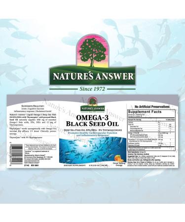 Nature's Answer Omega-3 with Black Seed Oil - 8 fl oz Orange | Premium Fish Oil Supplement - Buy Online on GoSupps.com