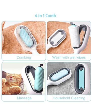 2-Piece Cat Brush Set | Portable Animal Hair Removal Brush with Water Tank | Multi-Functional Pet Cleaning Tool - Buy Online on GoSupps.com