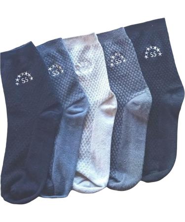 Kerygma Bamboo Fiber Diabetic Socks - Seamless Toe - Soft & Comfortable - Odorless - Blue - Size 7-11 (Box of 5) - Buy Online on GoSupps.com