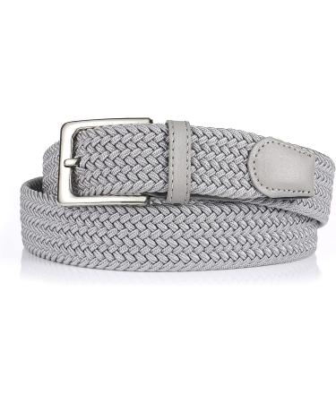 BSLLNEK Elastic Braided Belt - Gray Small (28-32 Waist) | 1 3/8 Woven Stretch Belt for Golf, Casual, Jeans, Shorts, Pants - Buy Online on GoSupps.com