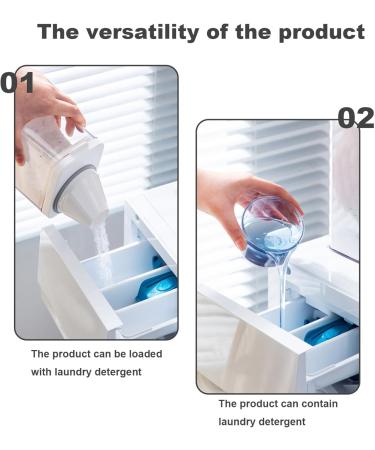 Washing Powder Storage 1900Ml Laundry Detergent Dispenser with Measuring Cup Moisture-Proof Reusable Empty Soap Detergent Box Container Laundry Detergent Storage - Buy Online on GoSupps.com