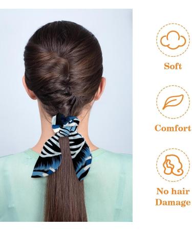6 Pieces Bow Hair Scrunchies Rabbit Bunny Ear Scrunchies Animal Zebra Pattern Bow Bowknot Scrunchies Bobbles Elastic Hair Ties Ropes Ponytail Holder Accessories for Women Girls Color 9 - Buy Online on GoSupps.com