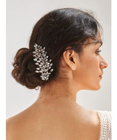 SWEETV Rhinestone Wedding Hair Comb Clip | Bridal Hair Accessories in Gold - Buy Online on GoSupps.com