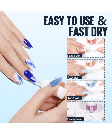 TOMICCA Dipping Powder Liquid Set - Base, Top Coat, Activator, Brush Saver - 4x15ml Essential Dip Liquid Set for DIY Nail Art - Buy Online on GoSupps.com