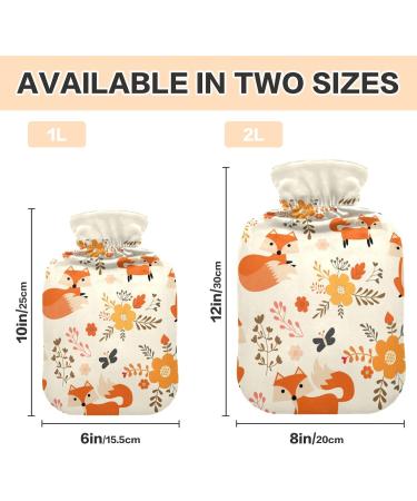 Fox Autumn Forest Animal Hot Water Bottle & Cover - Soft Warm Relaxation for Winter | 2L Comfort for Bed Hand Neck & Shoulders - International Shipping - Buy Online on GoSupps.com
