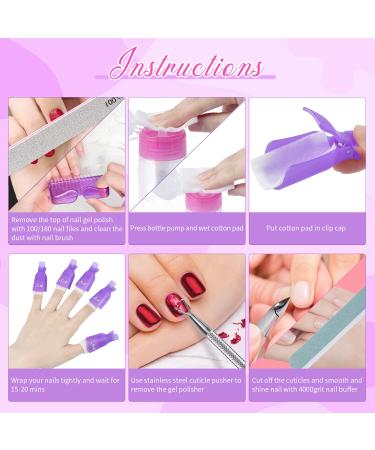 IKOCO Gel Nail Polish Remover Kit with Clips, Cotton Pads, Cuticle Trimmer & Pusher, and Nail Files Polish Removal Set - Buy Online on GoSupps.com