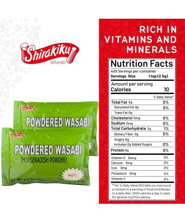 Shirakiku Japanese Wasabi Powder 2.2 lb - Kosher Certified for Authentic Asian Cuisine - Buy Online on GoSupps.com