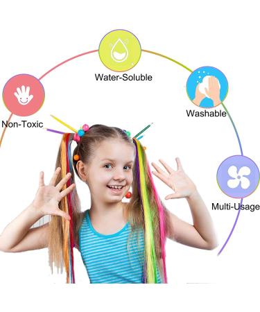 Non-Toxic Washable Temporary Hair Color Chalk Set - 10 Vibrant Colors for Kids & Adults | Perfect for Halloween Christmas Birthday Parties & Cosplay - Buy Online on GoSupps.com
