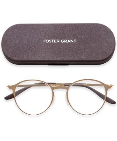 Foster Grant Hayden Superflat Reading Glasses - Unisex Gold 50mm - International Shipping Available - Buy Online on GoSupps.com