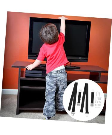 ibasenice 4 pcs TV Anti-reversing Strap Kids Kickstand Baby Harness Kids Furniture Dual tv Safety Straps Earthquake Straps tv Anti Tip Bracket for Furniture Polyester Furniture Safety Strap Blackx2pcs 120X2.5cmx2pcs - Buy Online on GoSupps.com