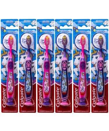 Colgate Kids Unicorn Battery Powered Toothbrush, Extra Soft for Children 5+ Years Old - Pack of 6