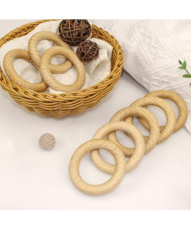 Ruby 8-Piece Natural Wooden Bite Rings | Eco-Friendly Baby Teething Toys & Handicraft Tools ( 70mm) - Buy Online on GoSupps.com