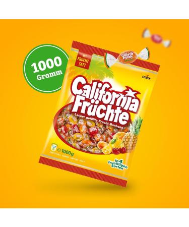 California Fruits 1000g Storage Pack - Juicy Filled Candy Assortment - 4 Delicious Varieties | International Shipping Available - Buy Online on GoSupps.com