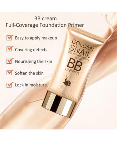Snail Extracts BB Cream - Foundation for Blemish-free Natural Coverage and Even Skin Tone - Tinted Moisturizer for Women - Suitable for All Skin Types - Buy Online on GoSupps.com