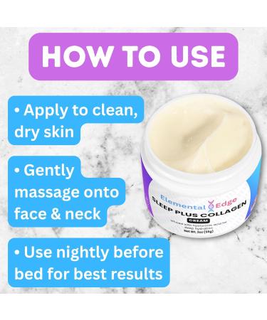 Elemental Edge Sleep Plus Collagen Cream Nighttime Hydrating Face & Neck Moisturizer with Collagen Hyaluronic Acid & Botanical Oils Vegan & Paraben-Free - Buy Online on GoSupps.com