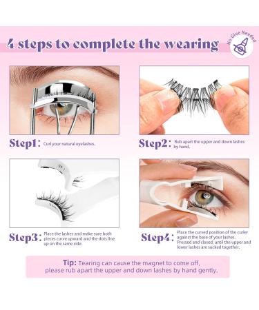 Magnetic Eyelashes Kit - 2 Pairs Natural Look Reusable Lashes with Applicator Easy Application & Removal No Glue Needed | Style A+B - Buy Online on GoSupps.com