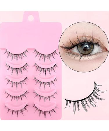 Buy 12mm Manga Lashes - Natural Look Anime Fake Eyelashes Spiky Wispy Faux Mink 5 Pairs for Cosplay - M01 - Buy Online on GoSupps.com