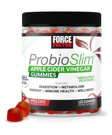 ProbioSlim Apple Cider Vinegar Gummies with Organic Apple Cider Vinegar and LactoSpore Probiotics and Prebiotics to Support Digestion, Metabolism, and Immune Health, 120 Count (Pack of 1) 120 Count (Pack of 1) 120 Gummies