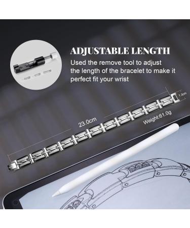 RainSo Magnetic Bracelet for Men - Stainless Steel Double Row Twist Braided Wristband 3500 Gauss Adjustable Black Silver Gift Box - Buy Online on GoSupps.com